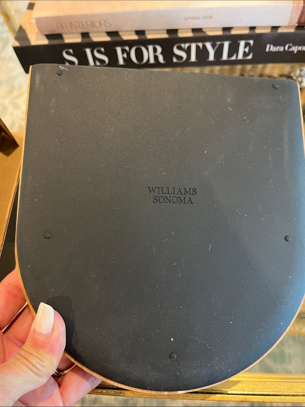 Williams Sonoma Mezzaluna & Wood Cutting Board Set - Stainless + Wood - Picture 5 of 5